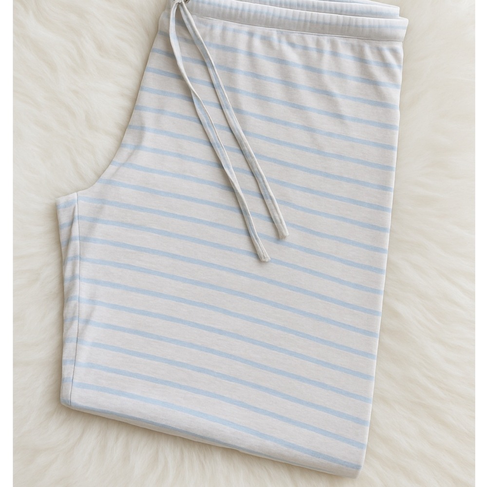 Nordstrom sz XXL Womens Heather Grey Blue Soft Modal Stretchy Wide Leg Pjs Cozy